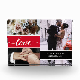 Red Custom Foto Collage Wedding Liebe