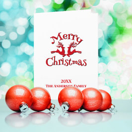 Red Custom Foto Frohe Weihnachts-Rentier Feiertagskarte