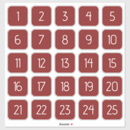 Red Customizable Square Number Stickers Aufkleber