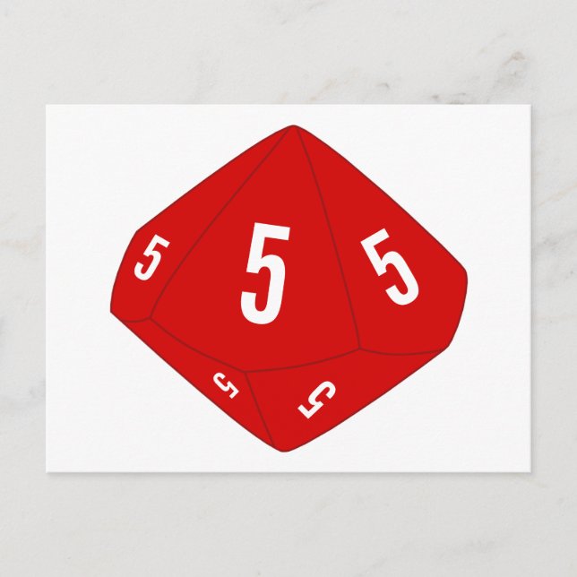 Red D10 Dice Tischnummer Postkarte (Vorderseite)