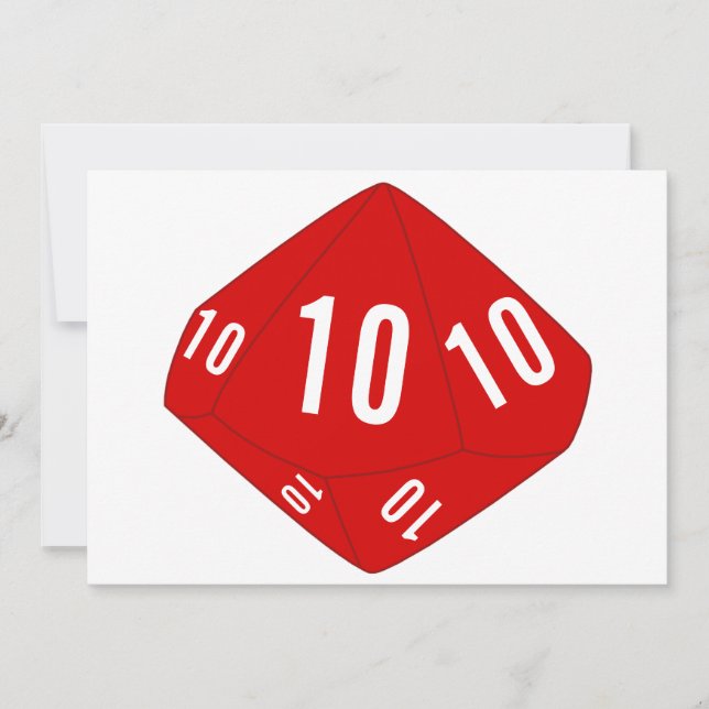 Red D10 Tischnummer Card (Vorderseite)