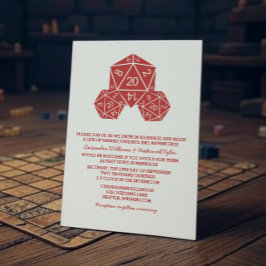 Red D20 Dice Wedding Einladung