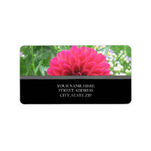 Red Dahlia Address Labels