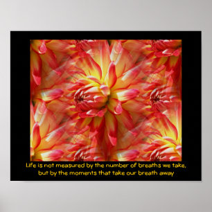 Red Dahlia Attitude Inspiration Zitat Poster