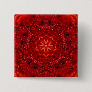 RED DAHLIA BLUME Abstrakt Button