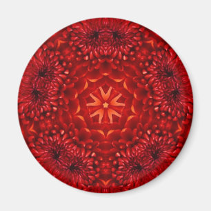 RED DAHLIA BLUME Abstrakt Magnet