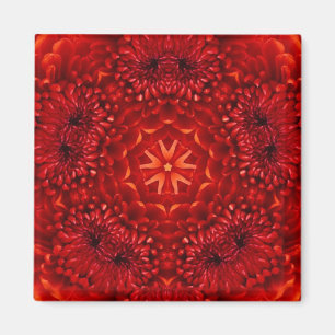 RED DAHLIA BLUME Abstrakt Magnet
