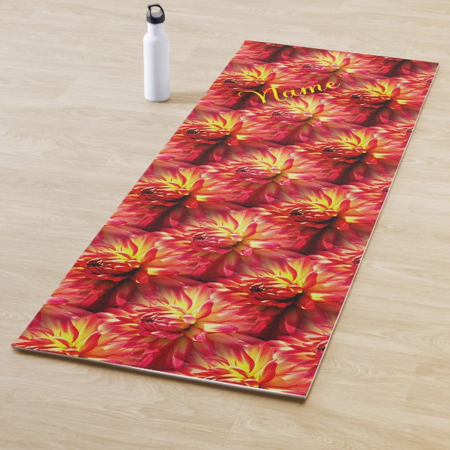 Red Dahlia Blume Natur Personalisiert Yogamatte (Beispiel)