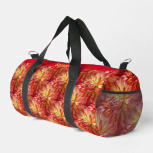Red Dahlia Blume Pattern Personalisiert Duffle Bag