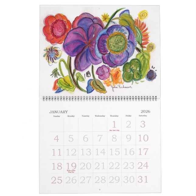 Red Dahlia Calendar Kalender (Jan 2026)