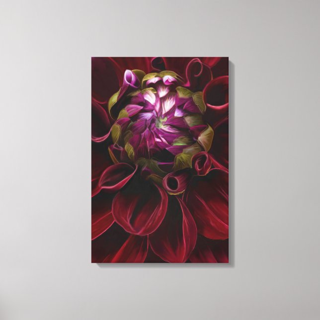Red Dahlia Canvas Print Leinwanddruck (Vorderseite)