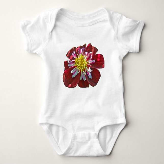 Red Dahlia Coordinated Items Baby Strampler (Vorderseite)
