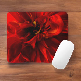 Red Dahlia Extreme Closeup Mouse Pad Mousepad