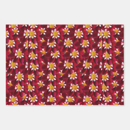 Red Dahlia Geschenkpapier Set