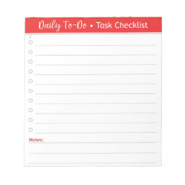 Red Daily Task Checkliste - Aufgabenliste Notizblock