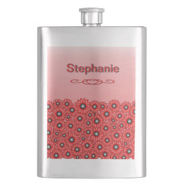Red Daisy Blume Classic Flask Flachmann