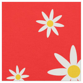 Red Daisy Fabric Stoff