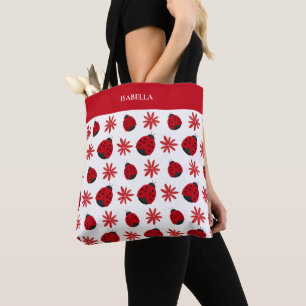 Red Daisy Ladybug Pattern Personalisiert
