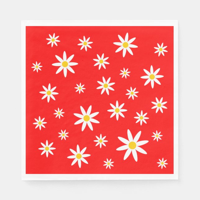 Red Daisy Paper Napkins Serviette (Vorderseite)