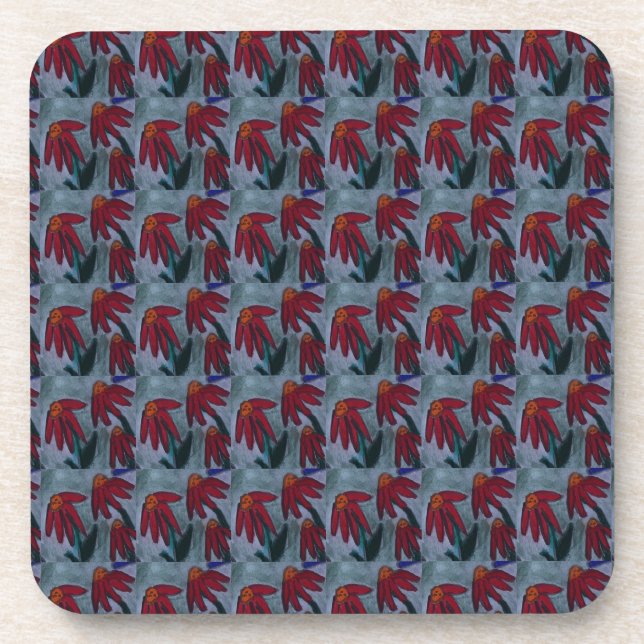 Red Daisy Plastic Untersetzer (Vorderseite)