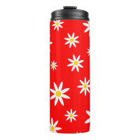 Red Daisy Thermal Tumbler