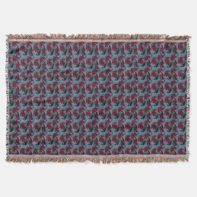 Red Daisy Throw Blanket Decke (Vorderseite)