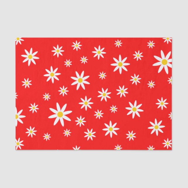 Red Daisy Tissue Paper Seidenpapier (Vorderseite)