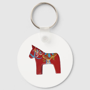 Red Dala Horse Schlüsselanhänger Design #15