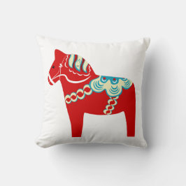 Red Dala Horse Throw Kissen