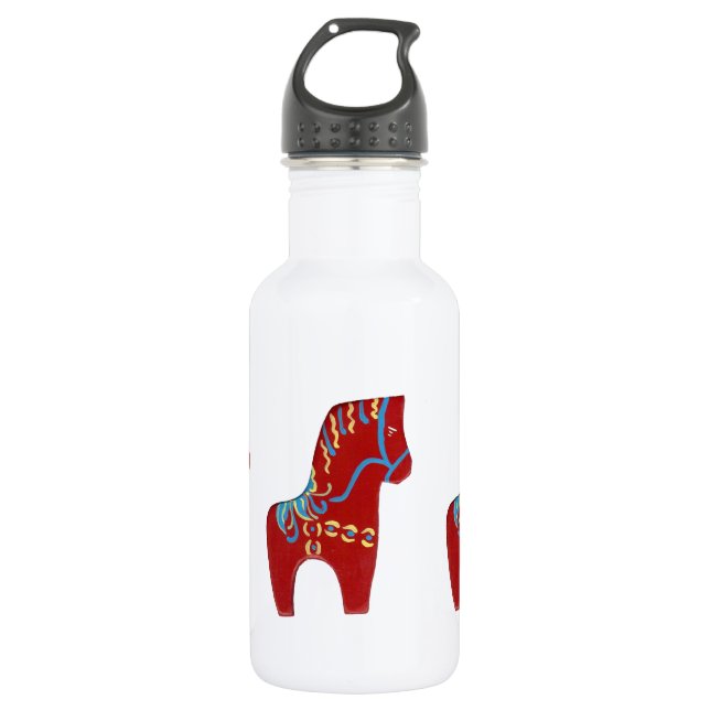 Red Dala Horse Trinkflasche (Vorderseite)