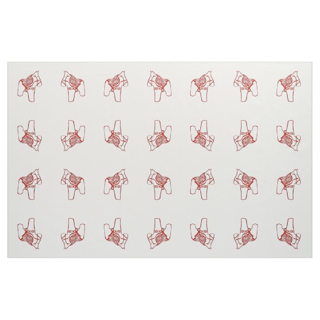 Red Dala Horses Zeichnungen Stoff (Fat Quarter (45,7 x 55,9 cm))