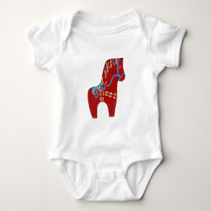 Red Dala Pferdekleider Baby Strampler