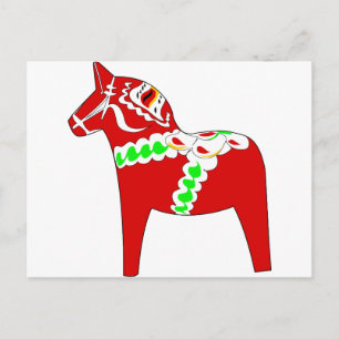 Red Dalarna Horse Postkarte