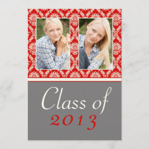 Red Damask Abschluss Einladung 2013