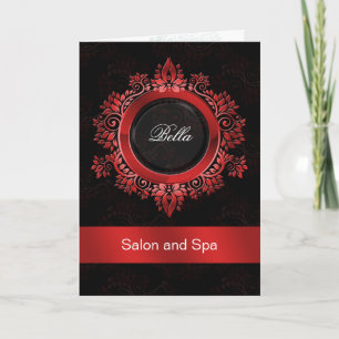 Red Damask Business Danke Cards