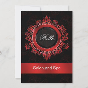 Red Damask Business Danke Cards