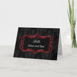Red Damask Business Danke Cards