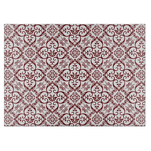 Red Damask Cutting Board Schneidebrett (Vorderseite)