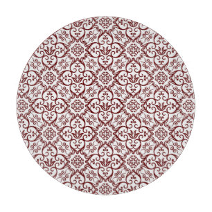 Red Damask Cutting Board Schneidebrett