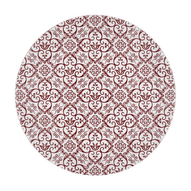 Red Damask Cutting Board Schneidebrett (Vorderseite)