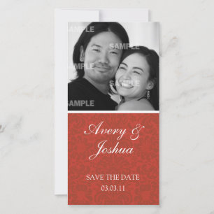 Red Damask Foto Card Save The Date