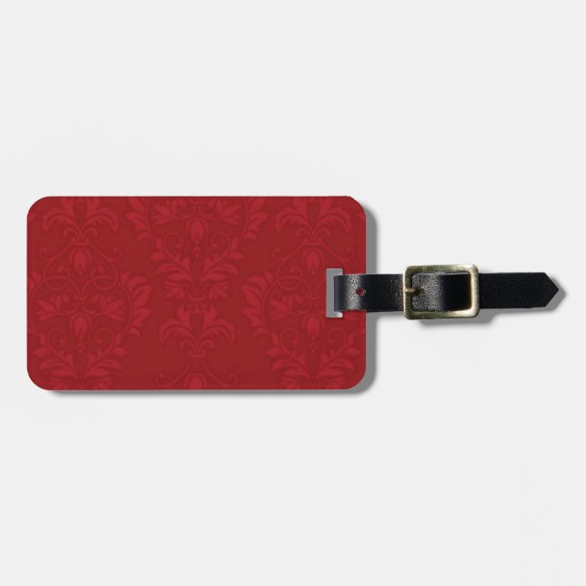 Red Damask Gepäckanhänger (Vorderseite horizontal)