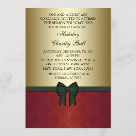 Red Damask Gold Black Krawatte Corporate Party Einladung