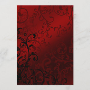 Red Damask Gothic Wedding Einladung