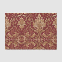 Red Damask mit Gold-Muster-Decoupage