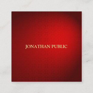 Red Damask Template Luxury Elegant Beruflich Quadratische Visitenkarte