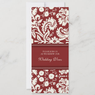 Red Damask Wedding Vow Renewal Einladungen