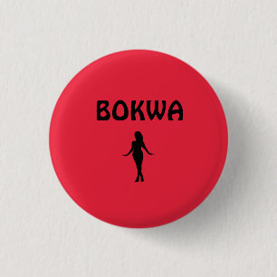 Red Dancer Silhouette Bokwa Button