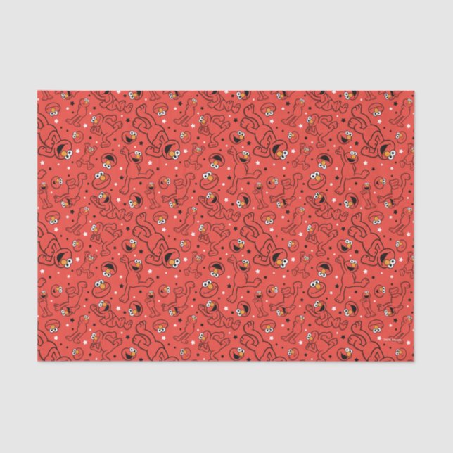 Red Dancing Elmo Pattern Seidenpapier (Vorderseite)