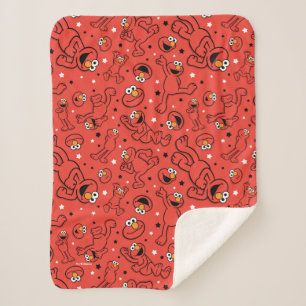 Red Dancing Elmo Pattern Sherpadecke
